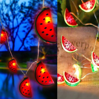 Fruit String Lights Battery Powered Indoor Outdoor Lighting Lamp Strawberry/Grape/Watermelon/Lemon/Banana for Wedding Home Birthday Garden Yard Patio Party Decorations (Watermelon)