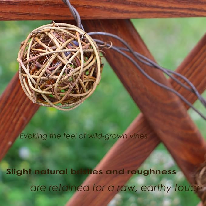 Rattan Ball String Lights Plug in Fairy Lights for Thanksgiving Decorations Indoor Outdoor Patio Garden Balcony | Lumora