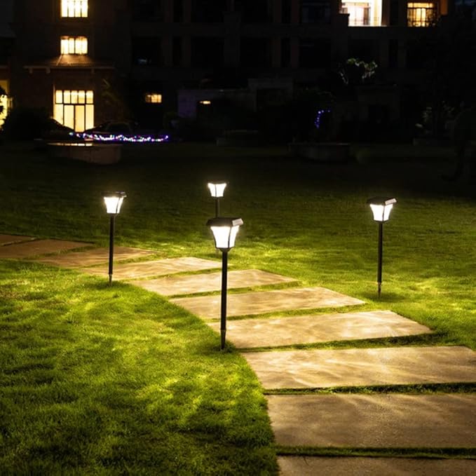 Solar Pathway Lights,Solar Led Lawn Lamp,Waterproof Landscape Lights,Decorative Pathway Style Light,No Wiring Required Outdoor Yard Lights