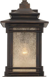 Franklin Iron Works Hickory Point Farmhouse Rustic Mission Outdoor Wall Light Fixture Walnut Bronze 12" Frosted | Lumora