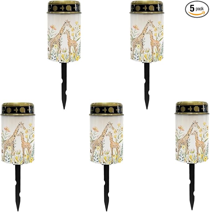 Giraffe Floral Solar Garden Lights Outdoor Solar Walkway Lights,Waterproof Solar Pathway Lights Solar Powered Fairy Lights for Home Path Yard,Festival Decoations