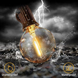 96FT(48×2) 2-Pack LED Outdoor String Lights with 24+2 Plastic Shatterproof Bulbs, Outdoor Waterproof, Festoon | Lumora