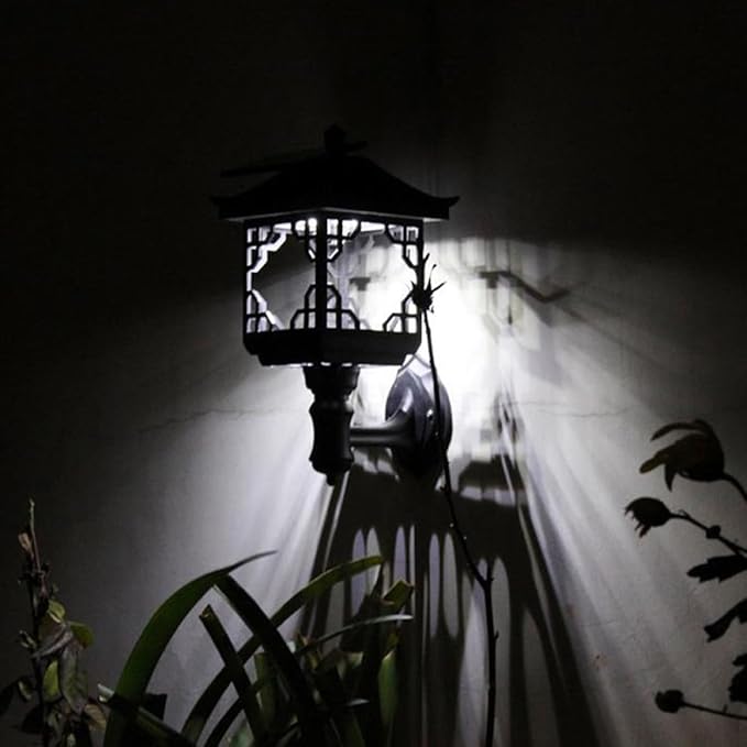 Solar Matte Black Waterproof LED Wall Lantern for Outdoor Yard Lighting Porch and Front Door Solar-Powered Sconce | Lumora