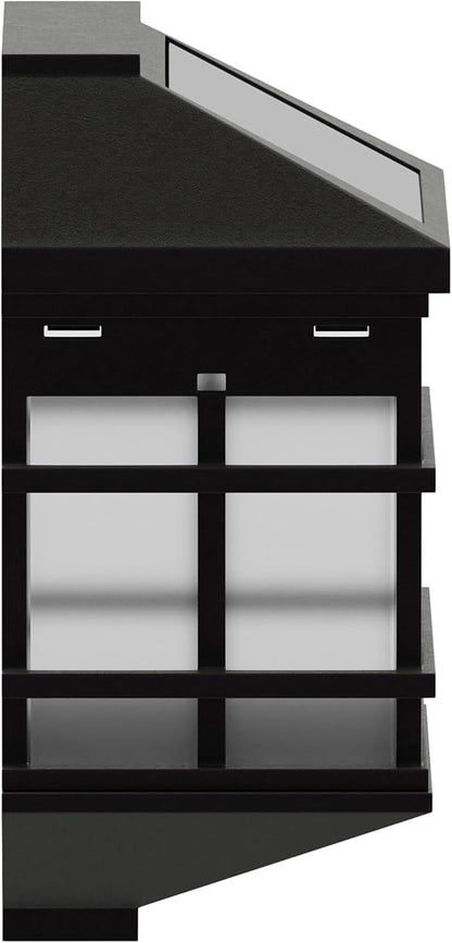Flash Furniture Holder 6 Pack Wall Mount LED Solar Lights - Weather Resistant Brown Decorative Solar Powered Lights for Decking and Fencing