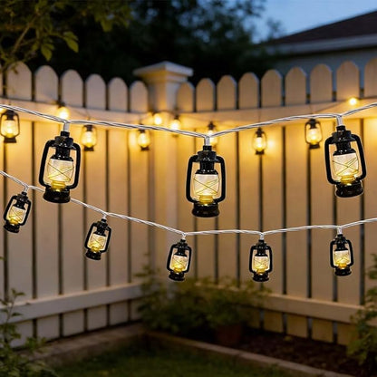 8.5Ft Black Mini Kerosene String Lights Outdoor, Summer Beach Themed Decoratives String， Plug in Indoor Fairy Lights for Outdoor Indoor Beach Tropical Party Bedroom Birthday Decor