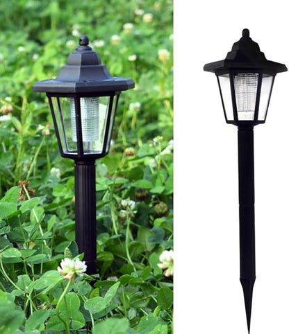 4 Pieces Solar Path Lights Hexagon White Light Solar Lawn Garden Lamp Landscape Lighting for Yard Patio Ground Installation
