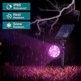 Solar Spot Lights Outdoor, 9 Color Modes, 18 LED Spotlight, 600LM Landscape Lights, Solar Powered for Garden, Yard | Lumora
