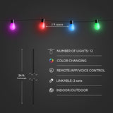Feit Electric 24ft Smart Outdoor String Lights, 12 Socket Color Changing Works with Alexa/Google Assistant, Heavy | Lumora