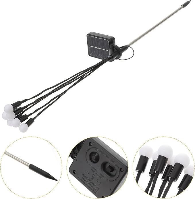 2pcs Solar Outdoor Insect Path Lights Warm White Solar Garden Decor Waterproof Landscape Lighting for Patio Yard Lawn