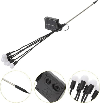 2pcs Solar Path Lights with 8 Lighting Modes, Warm White LED Outdoor Solar Lights for Garden Decor and Yard Landscape
