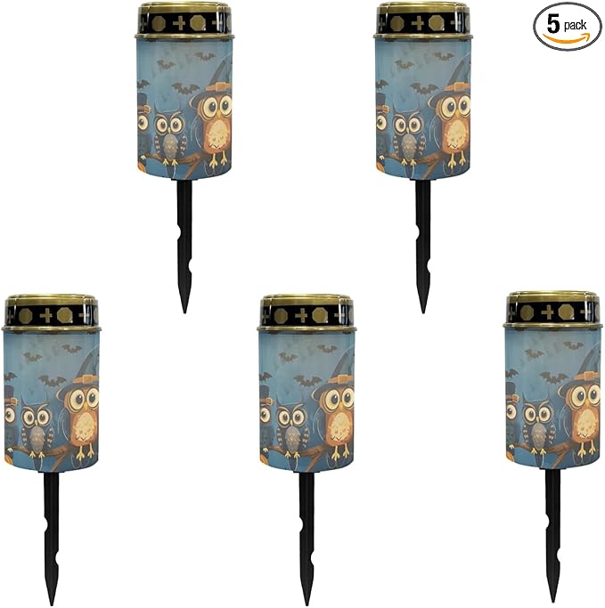 Halloween Owl Solar Garden Lights Outdoor Halloween Solar Walkway Lights,Pathway Lights Waterproof Solar Pathway Lights Halloween Solar Powered Fairy Lights for Home Path Kitchen