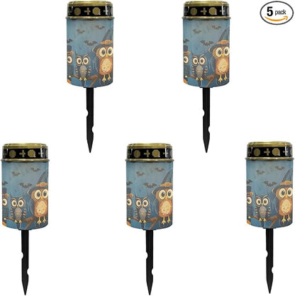 Halloween Owl Solar Garden Lights Outdoor Halloween Solar Walkway Lights,Pathway Lights Waterproof Solar Pathway Lights Halloween Solar Powered Fairy Lights for Home Path Kitchen