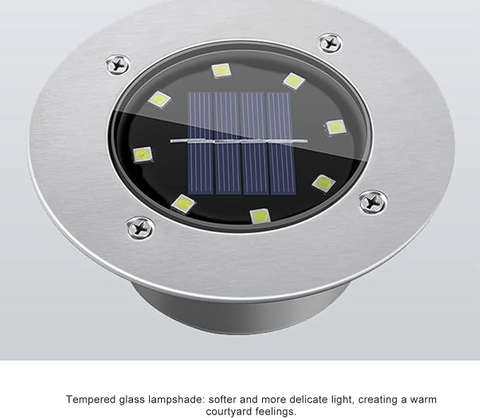 plplaaoo Solar In-Ground Lights for Garden Pathway, Outdoor Recessed LED Lamp, Waterproof Solar Underground Light | Lumora