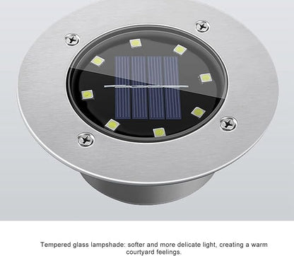 plplaaoo Solar In-Ground Lights for Garden Pathway, Outdoor Recessed LED Lamp, Waterproof Solar Underground Light, White Light, IP65 Rated, 8H Lighting,Energy Efficient Landscape Lamp for Yard,Patio