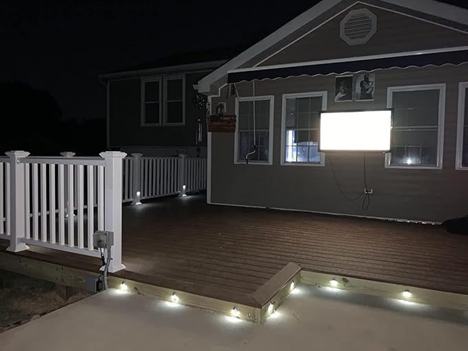 FVTLED Pack of 10 Low Voltage LED Deck Lights kit Φ1.38 Outdoor Garden Yard Decoration Lamp Recessed Landscape Pathway Step Stair Cold White LED Lighting, Bronze