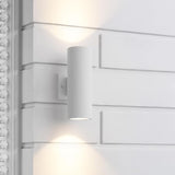 mirrea Modern Outdoor Porch Light Patio Light in 2 Lights with Aluminum Cylinder and Tempered Glass Cover | Lumora