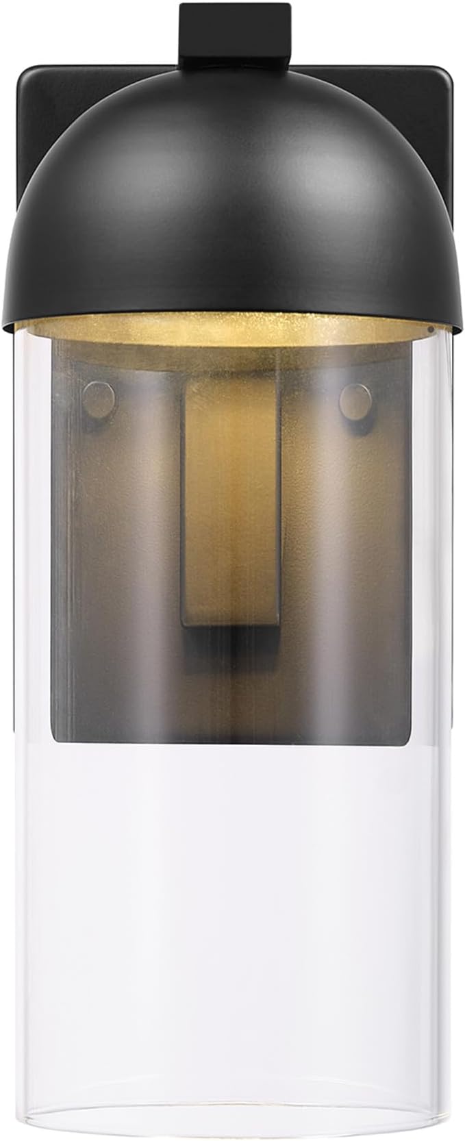 GLOBE Electric 60000023 12W LED Integrated Outdoor Wall Sconce, Matte Black, Clear Glass Shade, Porch Light, Wall | Lumora