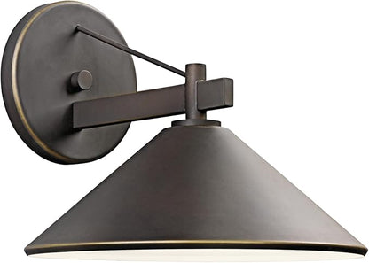 Kichler Ripley 12" Outdoor Wall Light in Olde Bronze®, 1-Light Exterior Wall Sconce, (12" W x 10" H), 49061OZ