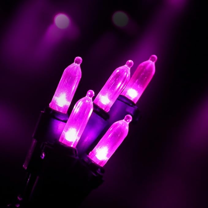 Brizled Pink Valentine Lights, 33ft 100 LED String Lights, Decorative Xmas Tree Light 120V UL Certified Connectable | Lumora