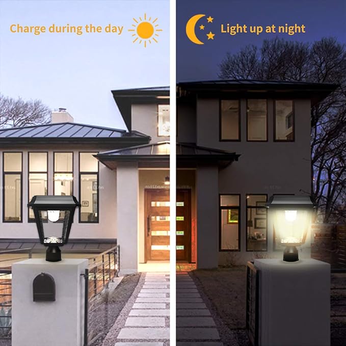KMC Lighting ST4618Q-A Solar Lamp Post Lights Solar Post Lights Outdoor Post Lights Die-Casting Aluminum 3-inch | Lumora