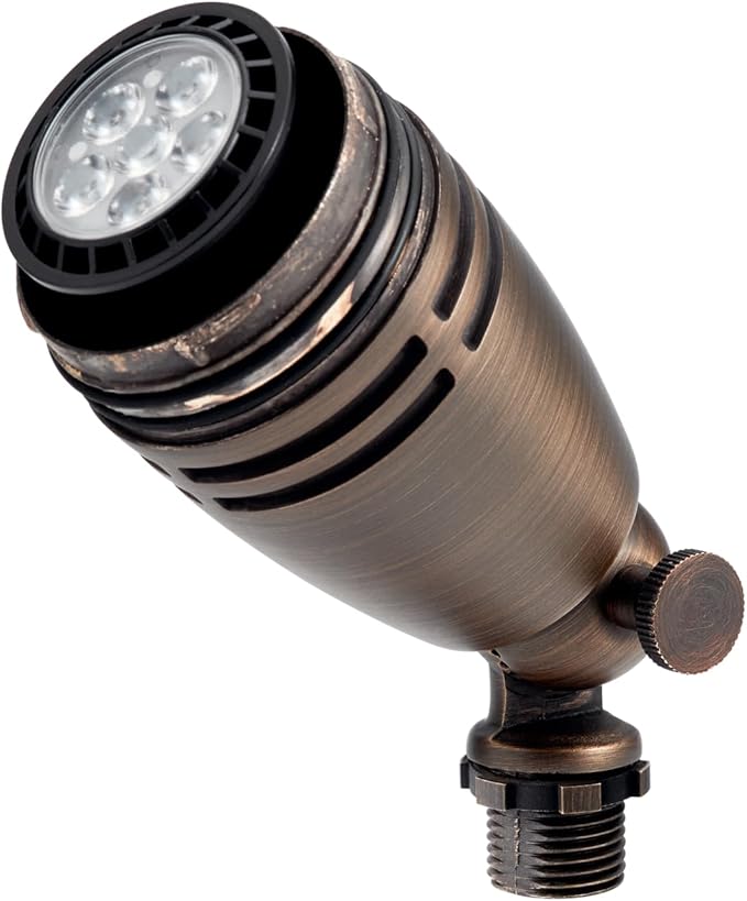 Kichler 12V MR-16 Fixed Socket Brass Accent Light Centennial Brass, 3.00x10.25x2.50 - Outdoor Security Flood Light | Lumora