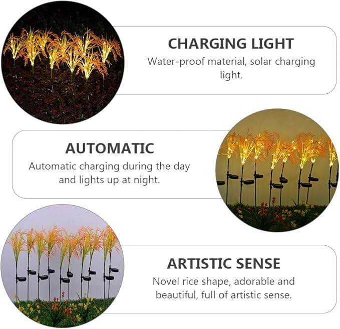 Solar Garden Lights 2pcs Solar Stake Lights Outdoor Decorative Solar Pathway Lights Waterproof Solar Path Lights LED Landscape Lights for Garden Yard Patio Path Walkway
