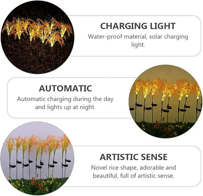 Solar Garden Lights 2pcs Solar Stake Lights Outdoor Decorative Solar Pathway Lights Waterproof Solar Path Lights LED Landscape Lights for Garden Yard Patio Path Walkway