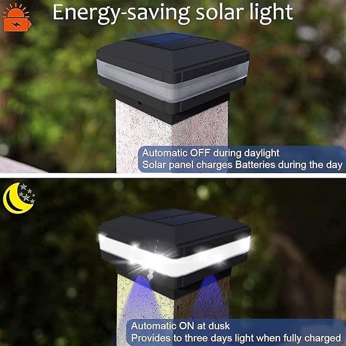 Sumaote Solar Post Cap Light, Outdoor Waterproof LED Solar Post Light Fits 4x4 5x5 6x6 Wooden Posts Fence Lights | Lumora
