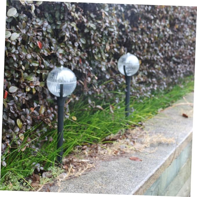 GLEAVI 2pcs Solar Lawn Lights Outdoor Garden Path LED Decorative Plastic Solar Powered Lamps Color Changing for Patio Yard Landscape Lighting