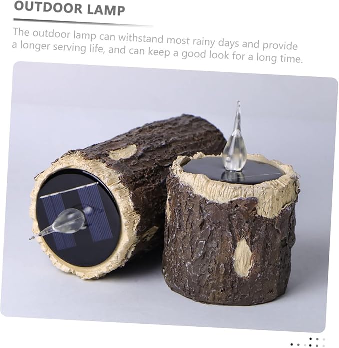 Sosoport Solar Stump Lamp Durable Landscape Light for Garden Easy Installation Solar Pathway Light Decorative Outdoor Lighting for Patio Diameter Height