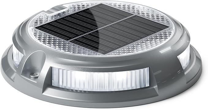 SIEDiNLAR Solar Driveway Lights Outdoor 16 LEDs 9 Modes, Dock Markers Deck Lights Waterproof Warning for Pathway | Lumora