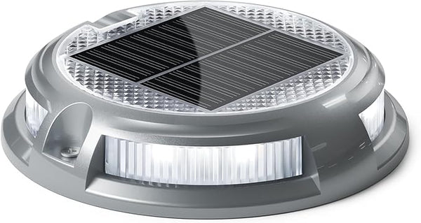 SIEDiNLAR Solar Driveway Lights Outdoor 16 LEDs 9 Modes, Dock Markers Deck Lights Waterproof Warning for Pathway | Lumora