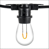 15' FlexFilament LED S14 Edison Bulb Shatterproof Commercial Outdoor Patio Lights, 10 Lights, 18" Spacing | Lumora