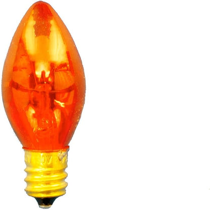 EST. LEE DISPLAY L D 1902 Outdoor Christmas String Light Sets w/Orange Bulbs & White Hanging Cord Included Christmas Holiday Seasonal Multi-Color Light Bulbs & Cord 25FT C-7 E12