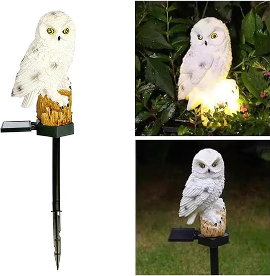 Solar Lights Outdoor, Decorative Animal & Flower Shaped Landscape Lights with Warm/Colorful LED, Auto On/Off Waterproof Solar Powered Decor for Yard Lawn Patio Gift Idea (Warm-Owl-1Pack)