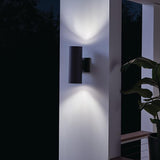 Kichler Cylinders 12" Outdoor Wall Sconce in Black, 2-Light Exterior Wall Light, Cylinder Fixture, (12" H x 5" W) | Lumora