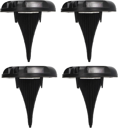 Solar Ground Lights 4 Sets 5W Colorful Gradient Side Glowing Waterproof IP65 Outdoor Garden Lamps - Automatic Lighting, Warm & Colorful for Lawn & Pathway Decora
