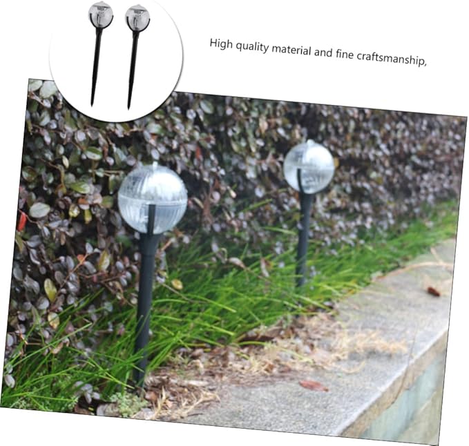 Housoutil 2pcs Solar Garden Lights Outdoor Lawn Path Lights with Colorful Led, Solar Powered Plastic Landscape Lighting for Patio and Yard Decor