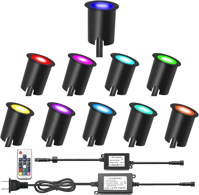 LED Deck Light Kit 0.1W-0.3W Low Voltage RGB Outdoor Lighting with Protecting Shell,6Lm IP67 Waterproof Outdoor | Lumora
