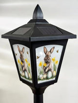 1 Pack 40" Solar Lamp Post Light with Removable Easter Bunny Design Panel, Waterproof LED Pathway Light Cool White | Lumora