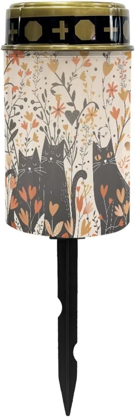 Black Cat Solar Lights Outdoor Waterproof Solar Garden Light Decorative Solar Lights for Yard Path Walkway Landscape Path Lights