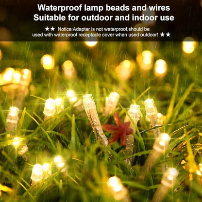 String Lights Fairy Lights 66 Feet 200 LED with Multi Flashing Modes Controller, Waterproof LED Lights Decorations for Bedroom, Wedding, Party, Garden, Patio, Indoor Outdoor Occastions (Warm White)