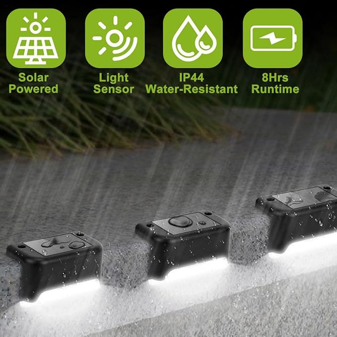 5pcs Outdoor Solar Deck Lights Waterproof LED Step Lights Plastic Solar Garden Fence Patio Stair Lamps for | Lumora