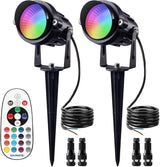 SUNVIE 12W RGBW Color Changing Low Voltage Landscape Lights Remote Control Waterproof LED Landscape Lighting for | Lumora