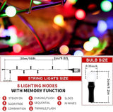 LED Christmas Lights Outdoor,300LED 105Ft 8 Modes Plug-in Connectable Waterproof Globe String Lights for Outdoor & | Lumora
