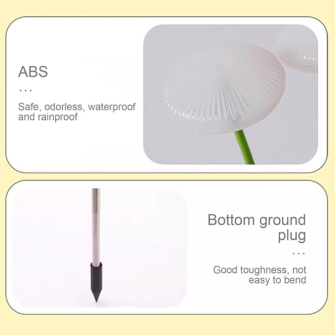 LED Solar Garden Lights Mushroom, Waterproof Solar Pathway Lights Outdoor, for Patio, Festival, Wedding, Party Decor Jellyfish Ambiance