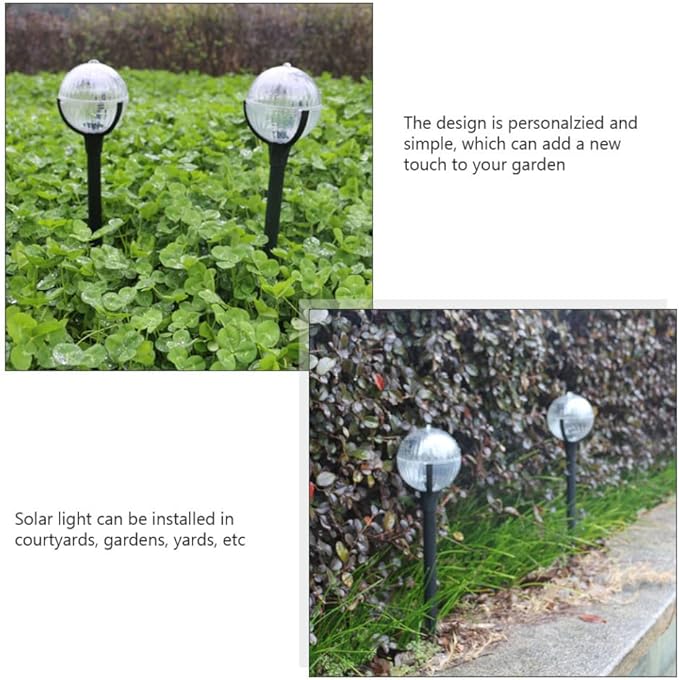 Solar Lawn Lights 2pcs with Color-Changing Led, Plastic Solar Pathway Lights for Outdoor Garden and Courtyard Decor, Solar-Powered Landscape Lighting for Patio and Yard
