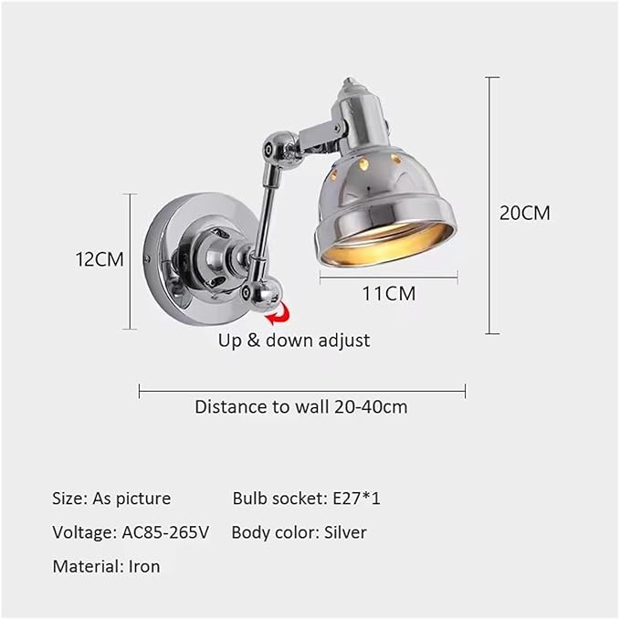 Industrial Corridor Wall Light Cafe Shop Restaurant Hotel Retro Wall Sconce Rocker Lamp Adjustable Folding Lighting | Lumora