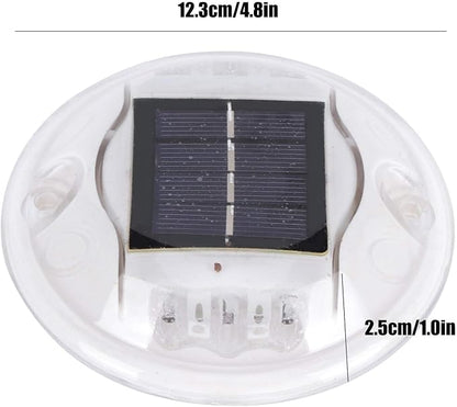 JEOZBM Solar Driveway Lights, Outdoor LED Solar Pathway Lights, Round Solar Deck Lights Step Markers Light for Garden Landscape Walkway