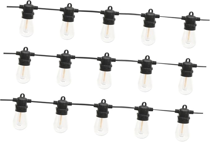 Angoily 15M Outdoor LED String Lights with Shatterproof Bulbs Fairy Lights for Garden Camping and Party Decoration US Plug Cozy Atmosphere Lighting